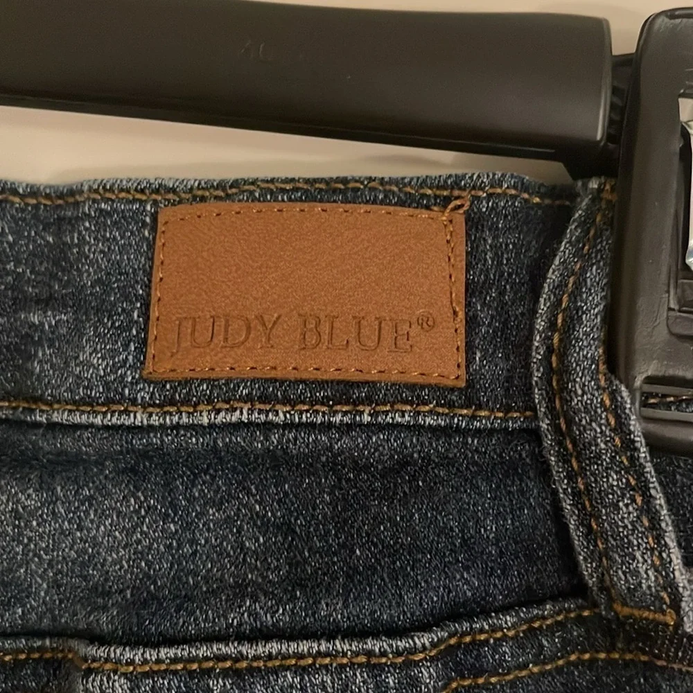 Judy Blue Womens Distressed Skinny Jeans Size XL 11/30 Dark Wash Cotton & Spande